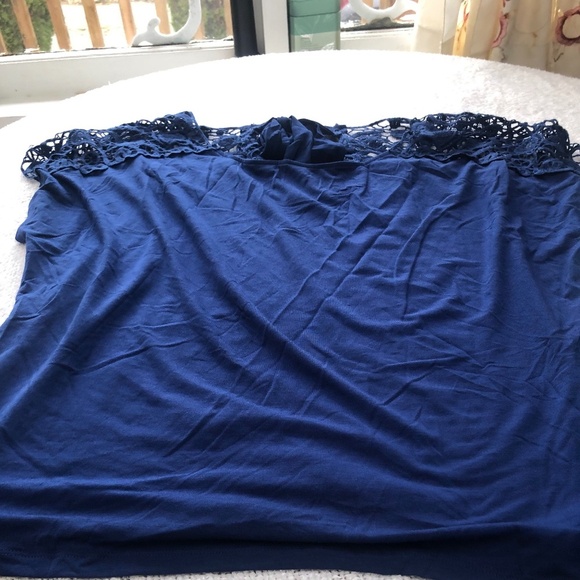Revolutions by Rickis exlarge blue shirt. Lace insert at top, new or like new - Picture 1 of 5